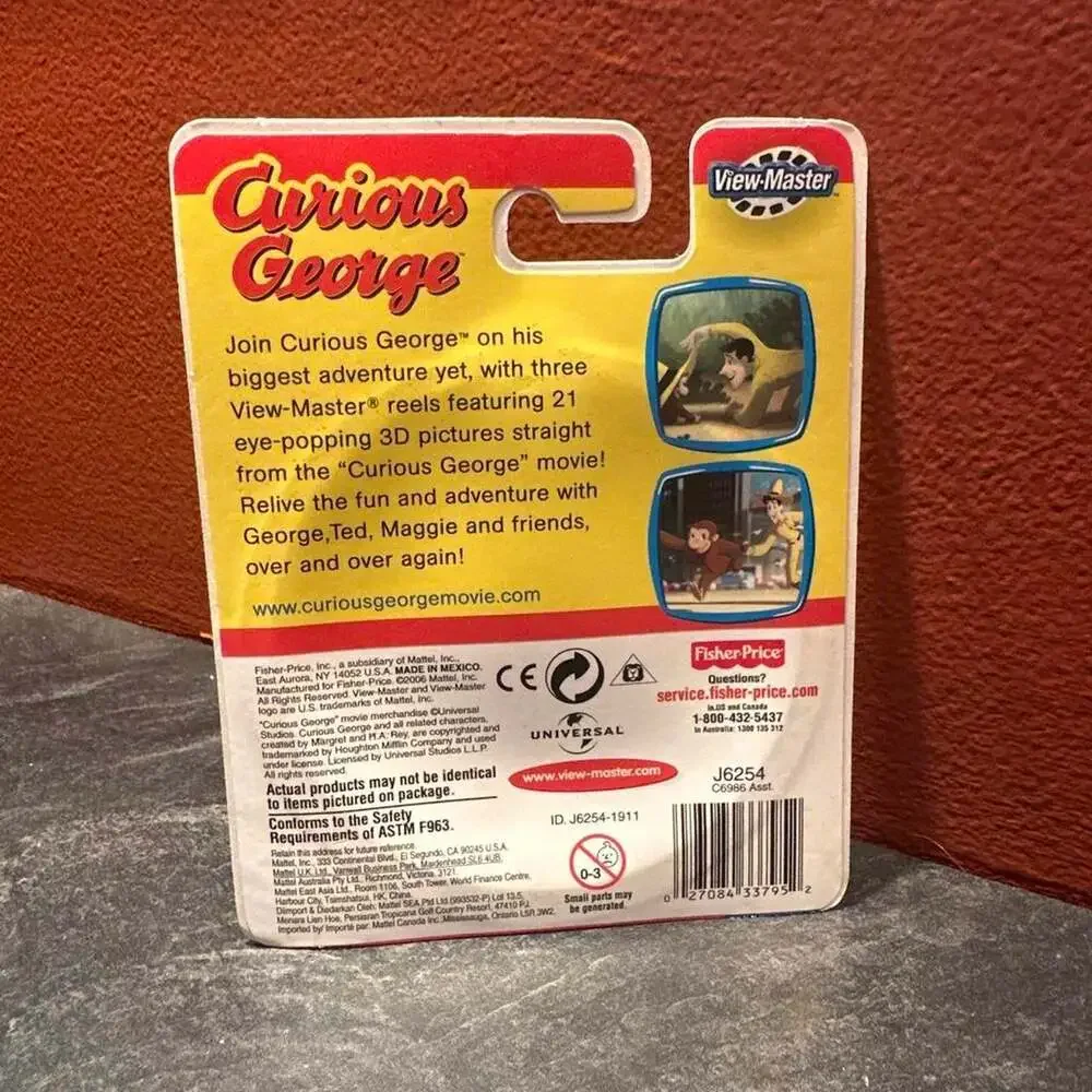 2006 Curious George View Master 3 Reel Set BNIB New In Box Official Movie 3D